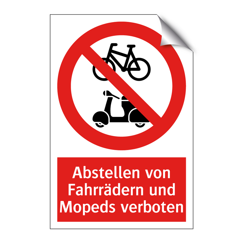 Abstellen von Fahrrädern und Mopeds verboten