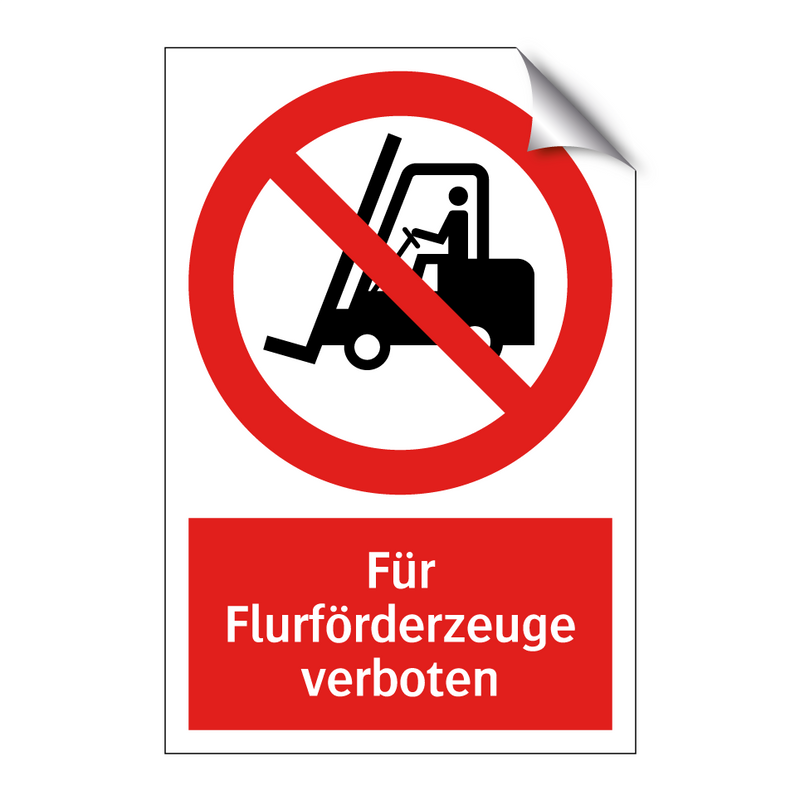 Für Flurförderzeuge verboten