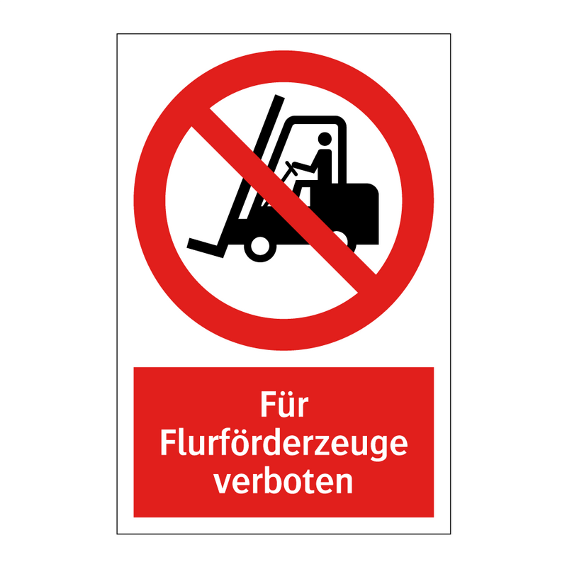 Für Flurförderzeuge verboten