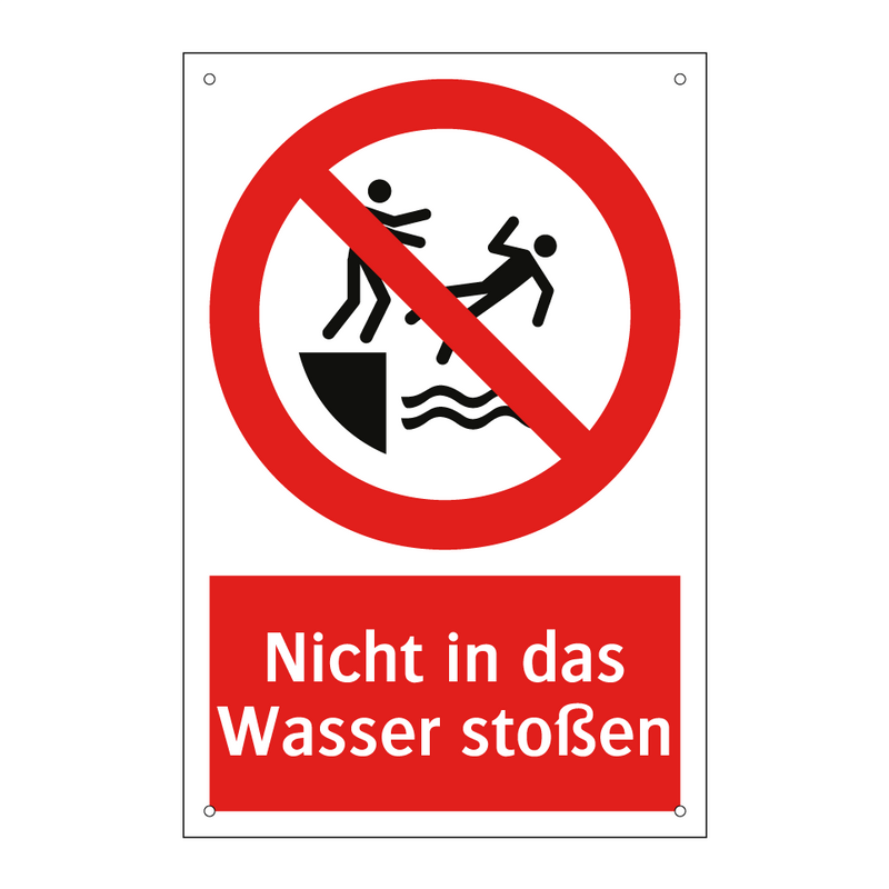 Nicht in das Wasser stoßen