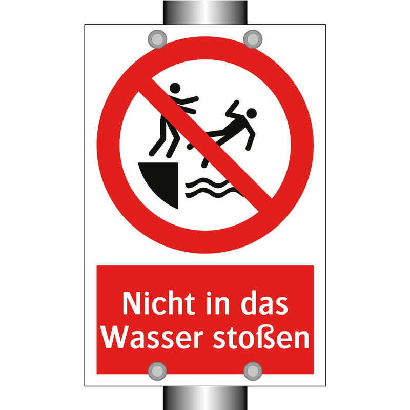 Nicht in das Wasser stoßen