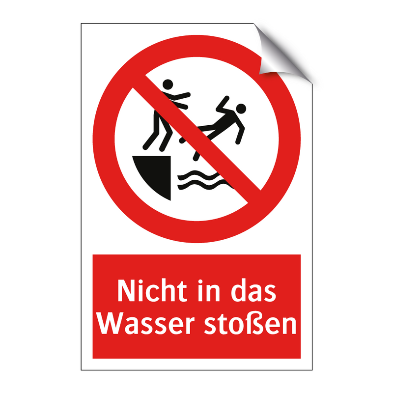 Nicht in das Wasser stoßen