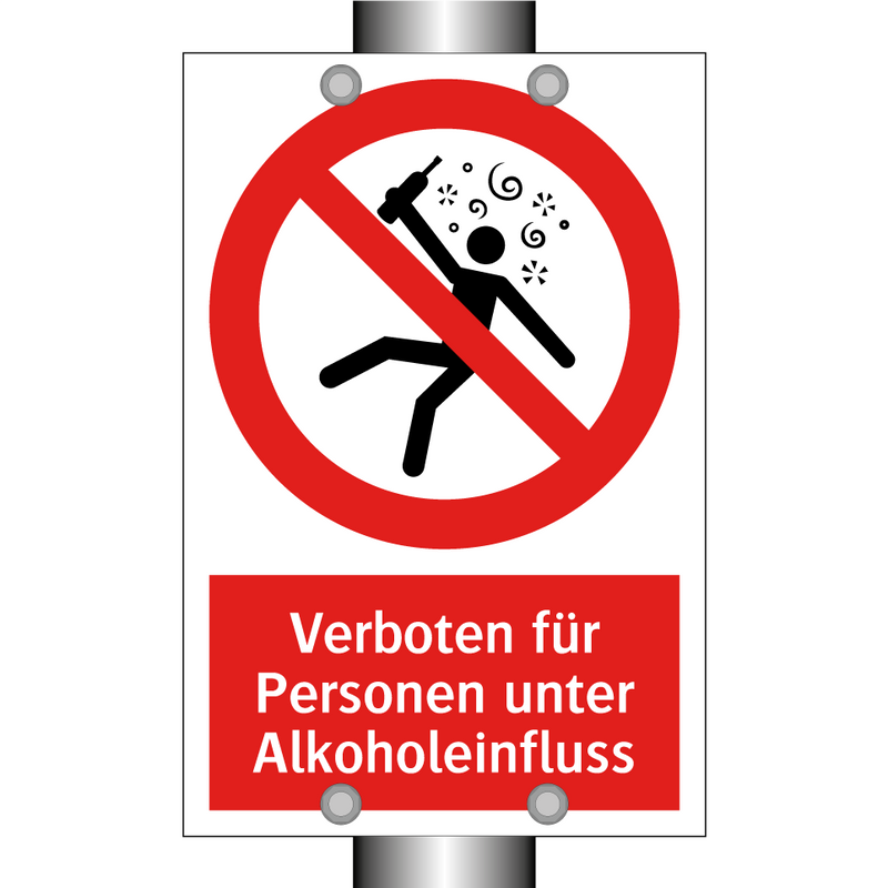 Verboten für Personen unter Alkoholeinfluss