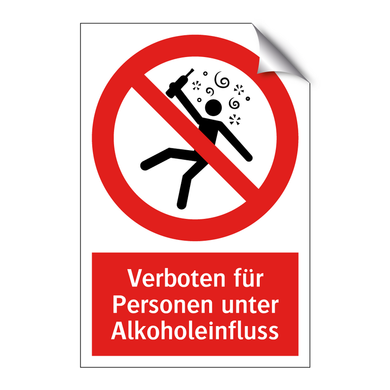 Verboten für Personen unter Alkoholeinfluss