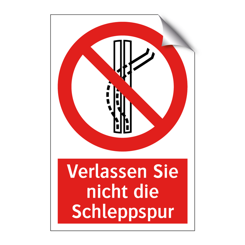 Verlassen Sie nicht die Schleppspur