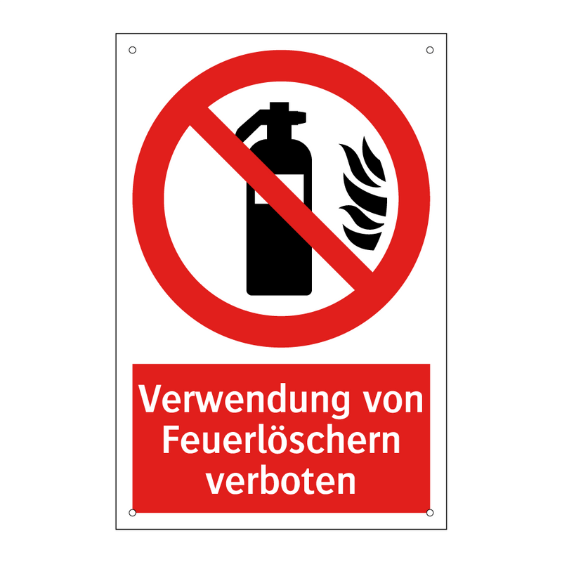 Verwendung von Feuerlöschern verboten