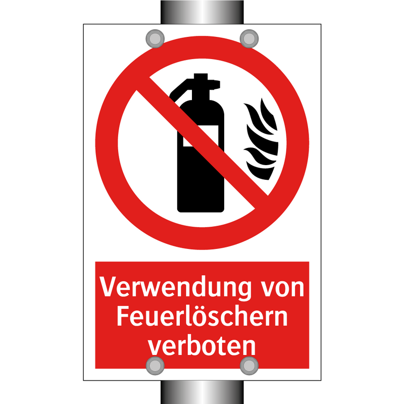 Verwendung von Feuerlöschern verboten