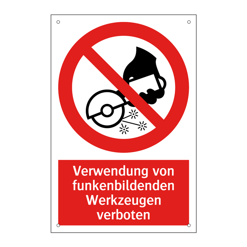 Verwendung von funkenbildenden Werkzeugen verboten