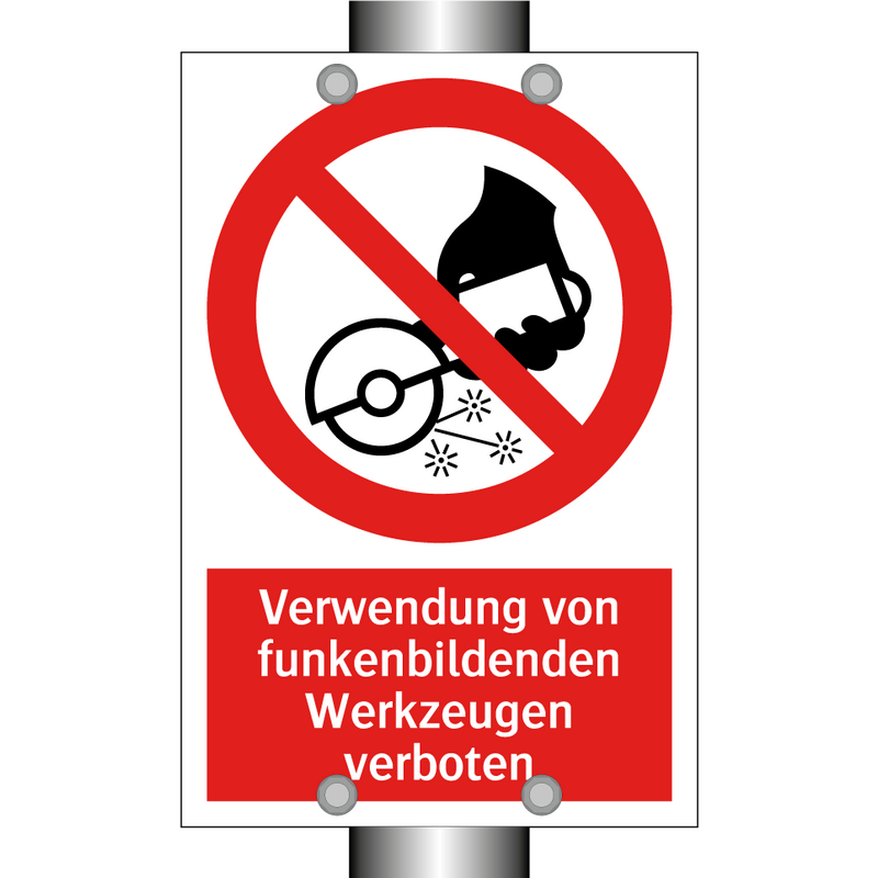 Verwendung von funkenbildenden Werkzeugen verboten