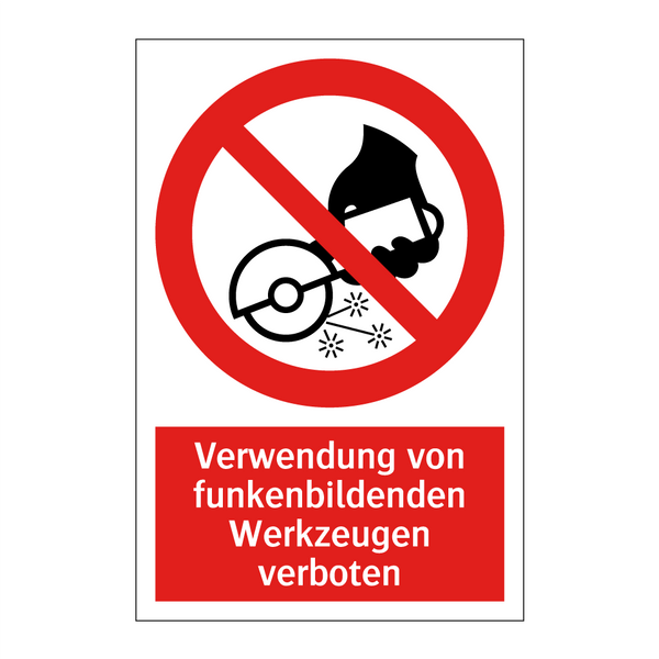 Verwendung von funkenbildenden Werkzeugen verboten