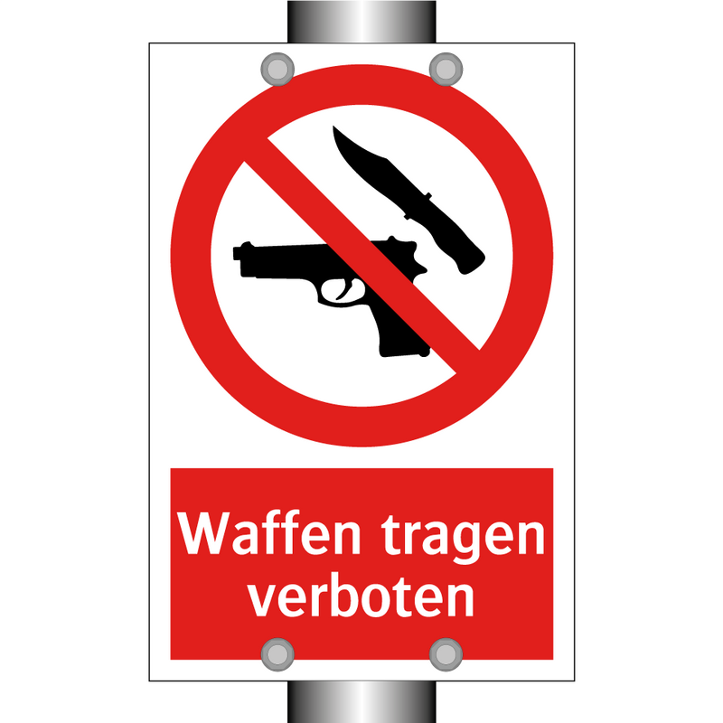 Waffen tragen verboten