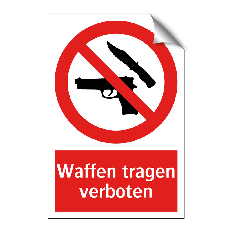 Waffen tragen verboten