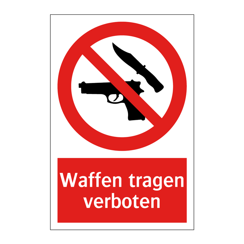 Waffen tragen verboten