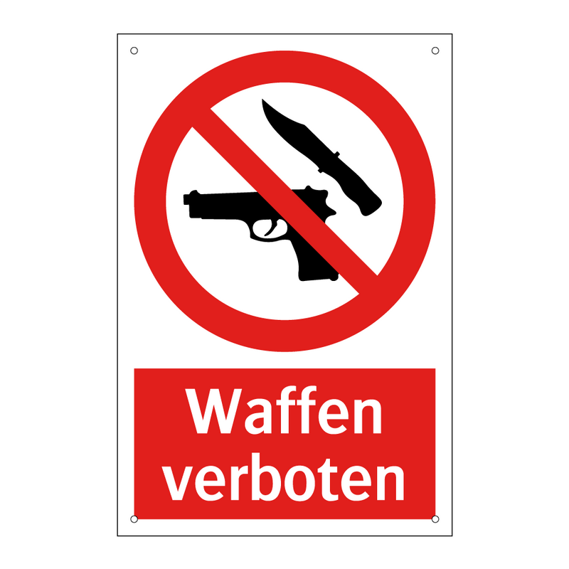 Waffen verboten