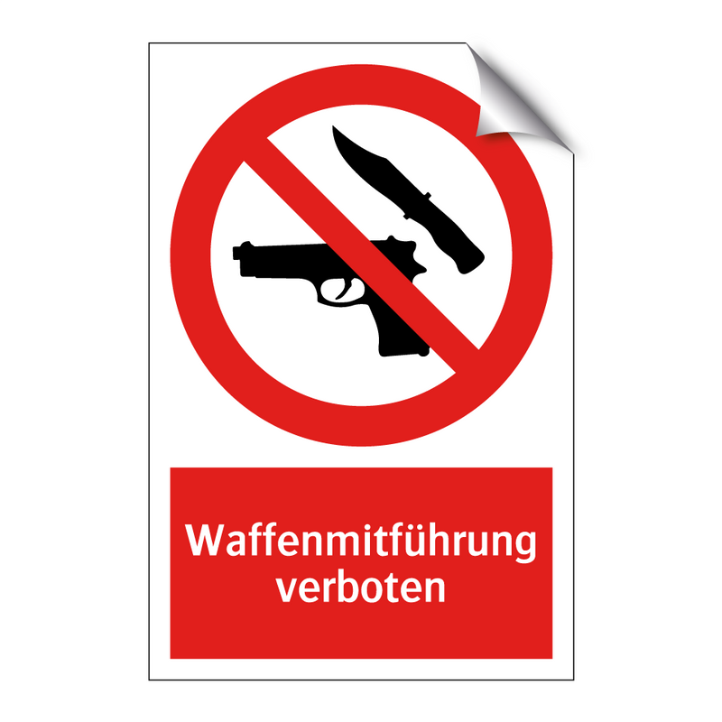 Waffenmitführung verboten