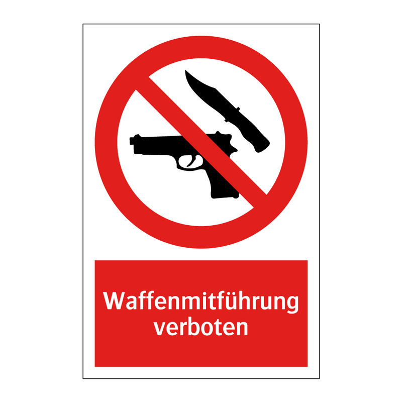 Waffenmitführung verboten