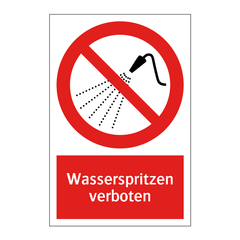 Wasserspritzen verboten