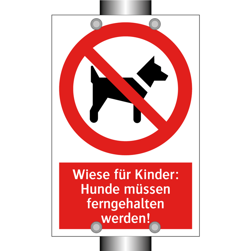 Wiese für Kinder: Hunde müssen ferngehalten werden!