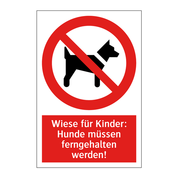 Wiese für Kinder: Hunde müssen ferngehalten werden!