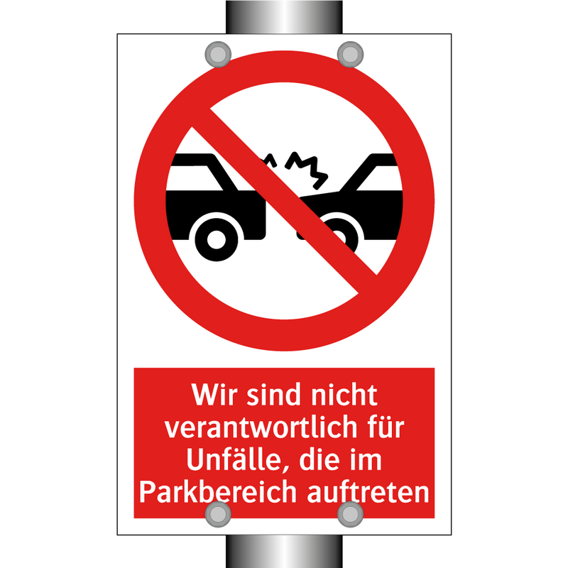 Wir sind nicht verantwortlich für Unfälle, die im Parkbereich auftreten