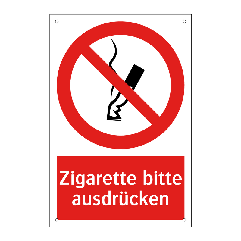 Zigarette bitte ausdrücken