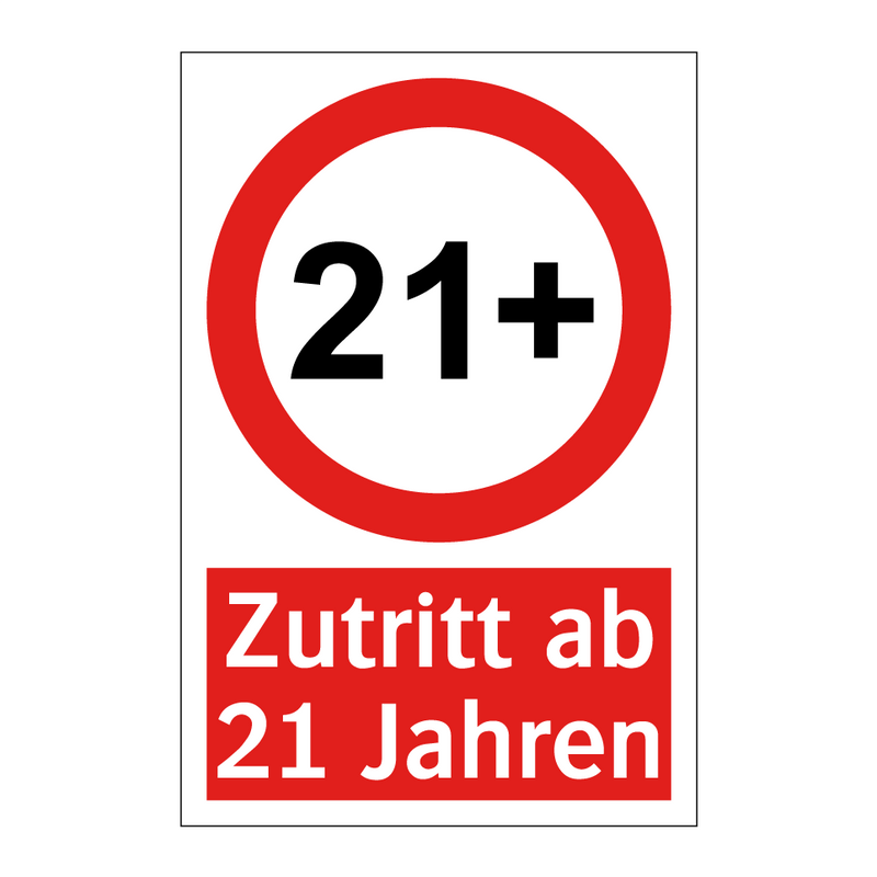 Zutritt ab 21 Jahren