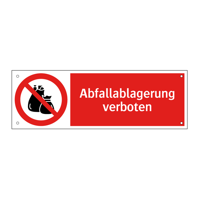 Abfallablagerung verboten