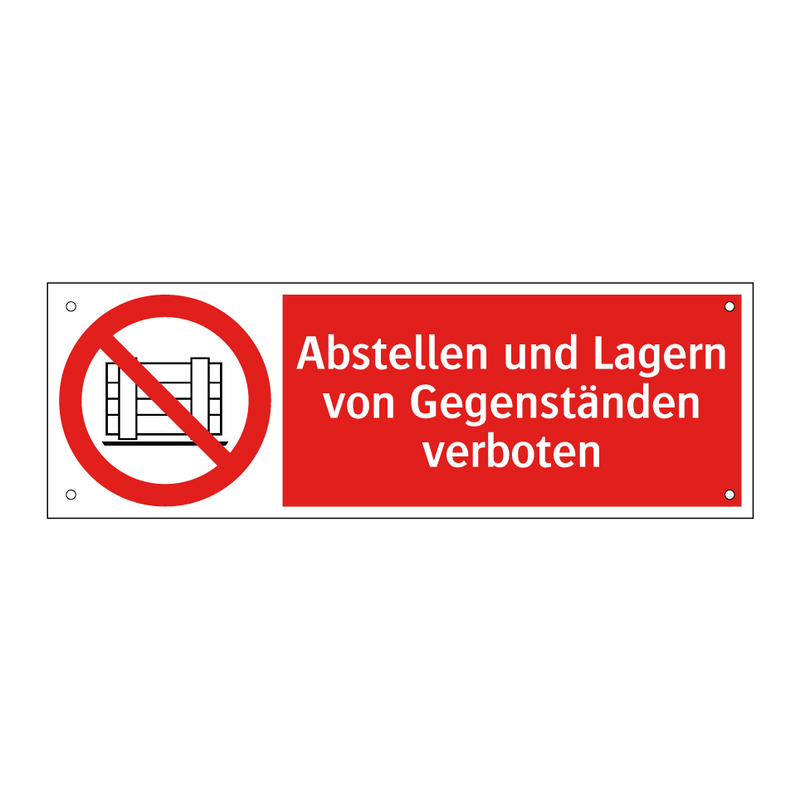 Abstellen und Lagern von Gegenständen verboten