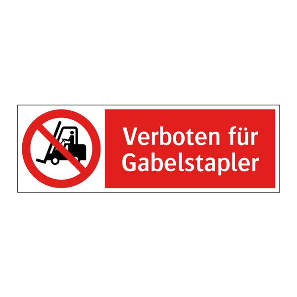 Verboten für Gabelstapler