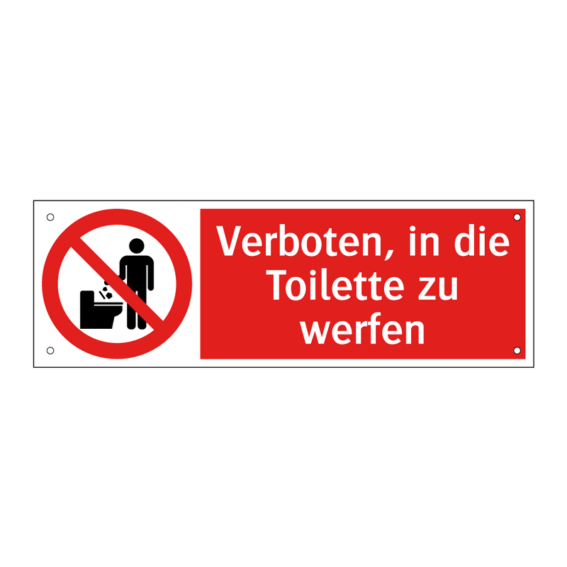 Verboten, in die Toilette zu werfen