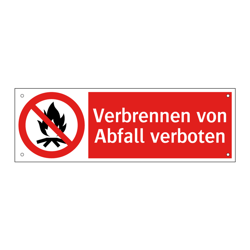 Verbrennen von Abfall verboten