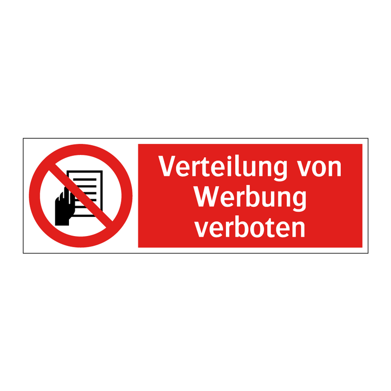 Verteilung von Werbung verboten