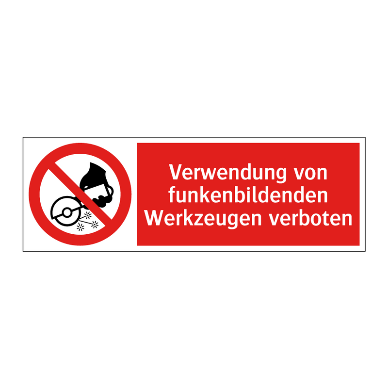 Verwendung von funkenbildenden Werkzeugen verboten