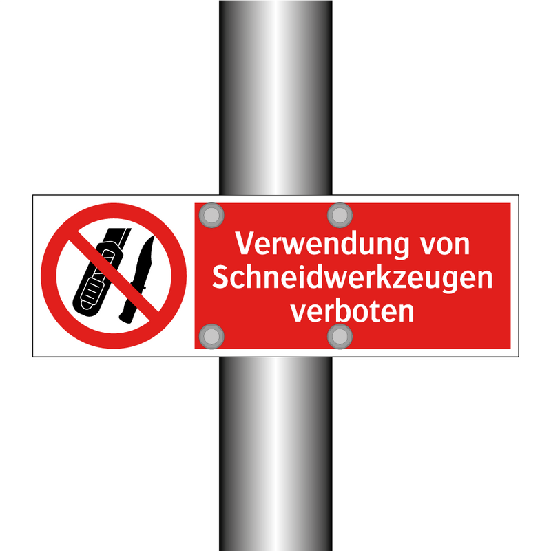 Verwendung von Schneidwerkzeugen verboten