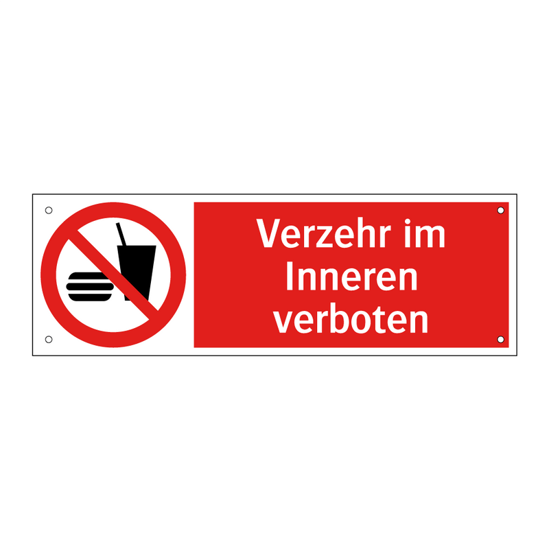 Verzehr im Inneren verboten