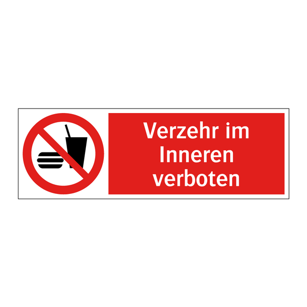 Verzehr im Inneren verboten