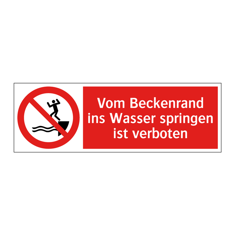 Vom Beckenrand ins Wasser springen ist verboten