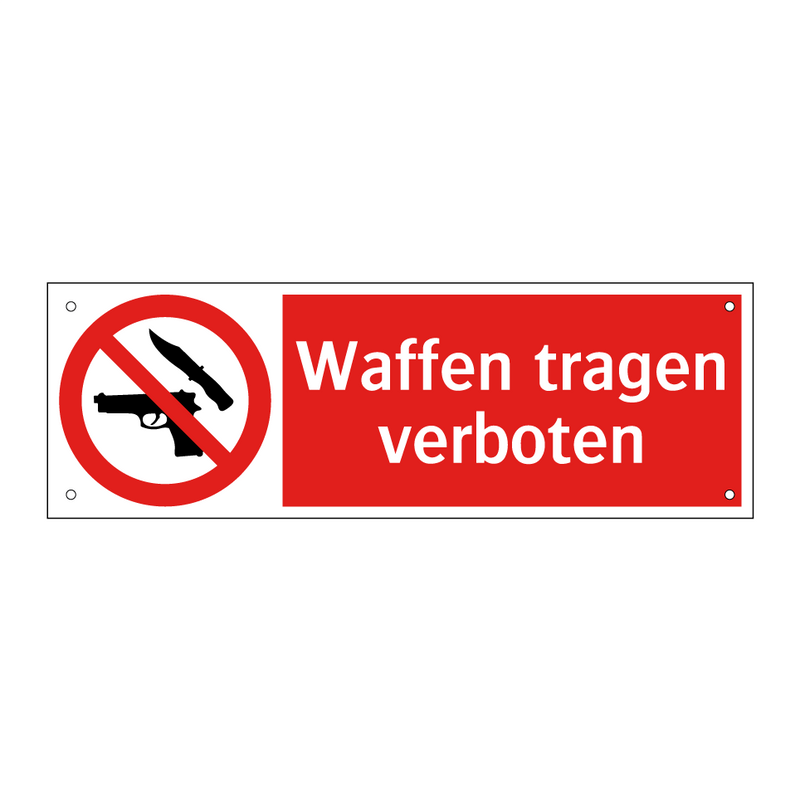 Waffen tragen verboten