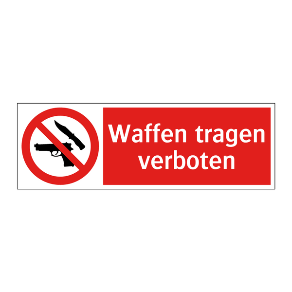 Waffen tragen verboten