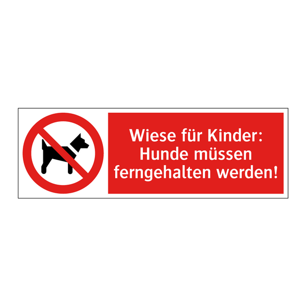 Wiese für Kinder: Hunde müssen ferngehalten werden!