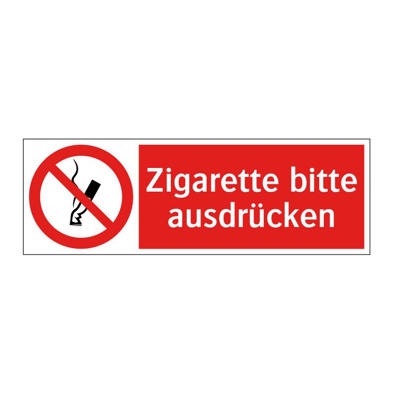 Zigarette bitte ausdrücken