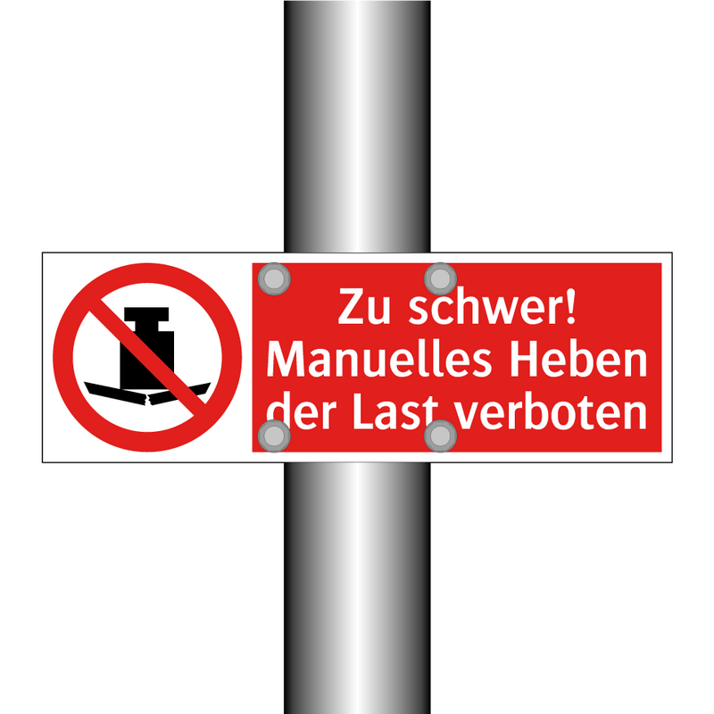 Zu schwer! Manuelles Heben der Last verboten