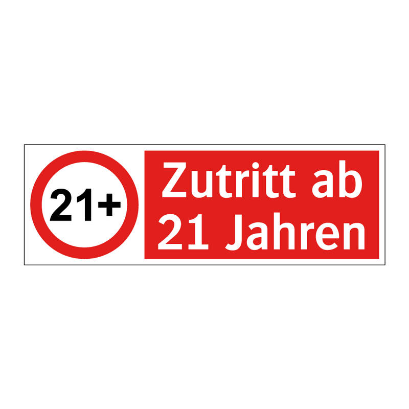 Zutritt ab 21 Jahren