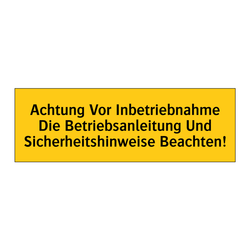 Achtung Vor Inbetriebnahme Die Betriebsanleitung Und Sicherheitshinweise Beachten!