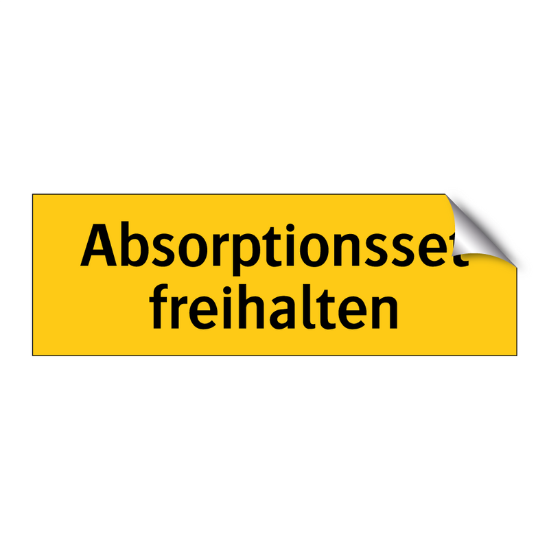 Absorptionsset freihalten