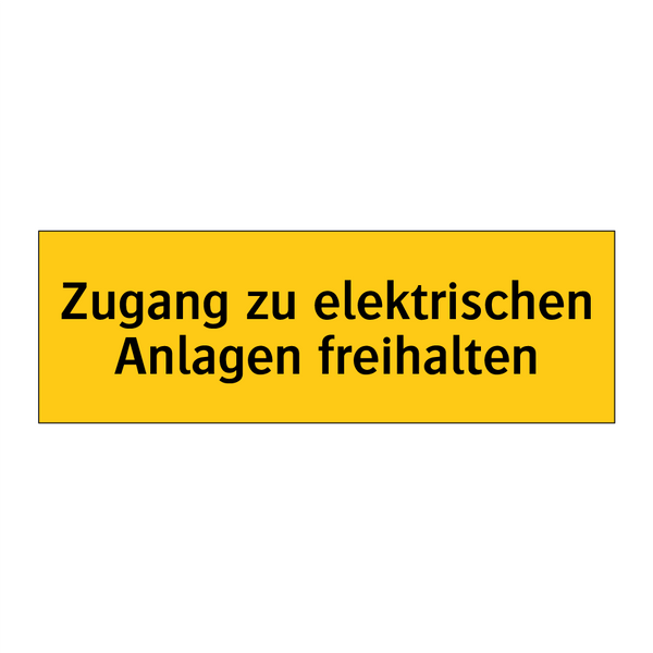 Zugang zu elektrischen Anlagen freihalten