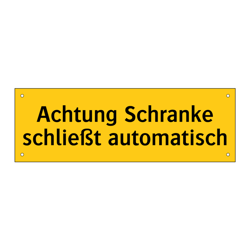 Achtung Schranke schließt automatisch