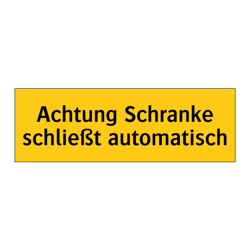 Achtung Schranke schließt automatisch