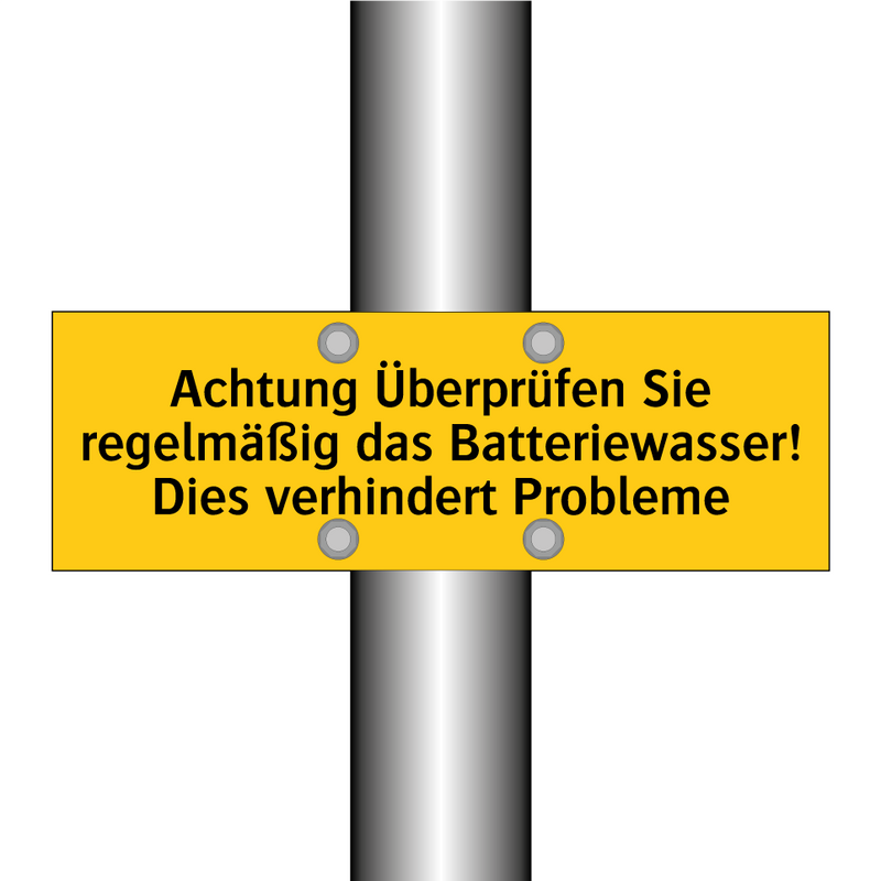 Achtung Überprüfen Sie regelmäßig das Batteriewasser! Dies verhindert Probleme