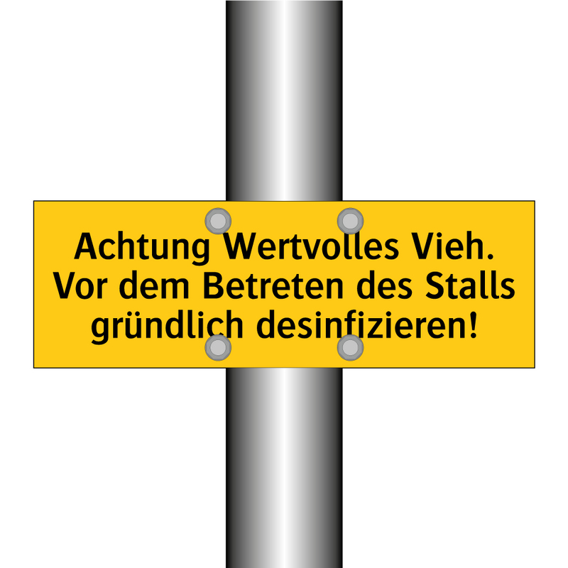 Achtung Wertvolles Vieh. Vor dem Betreten des Stalls gründlich desinfizieren!